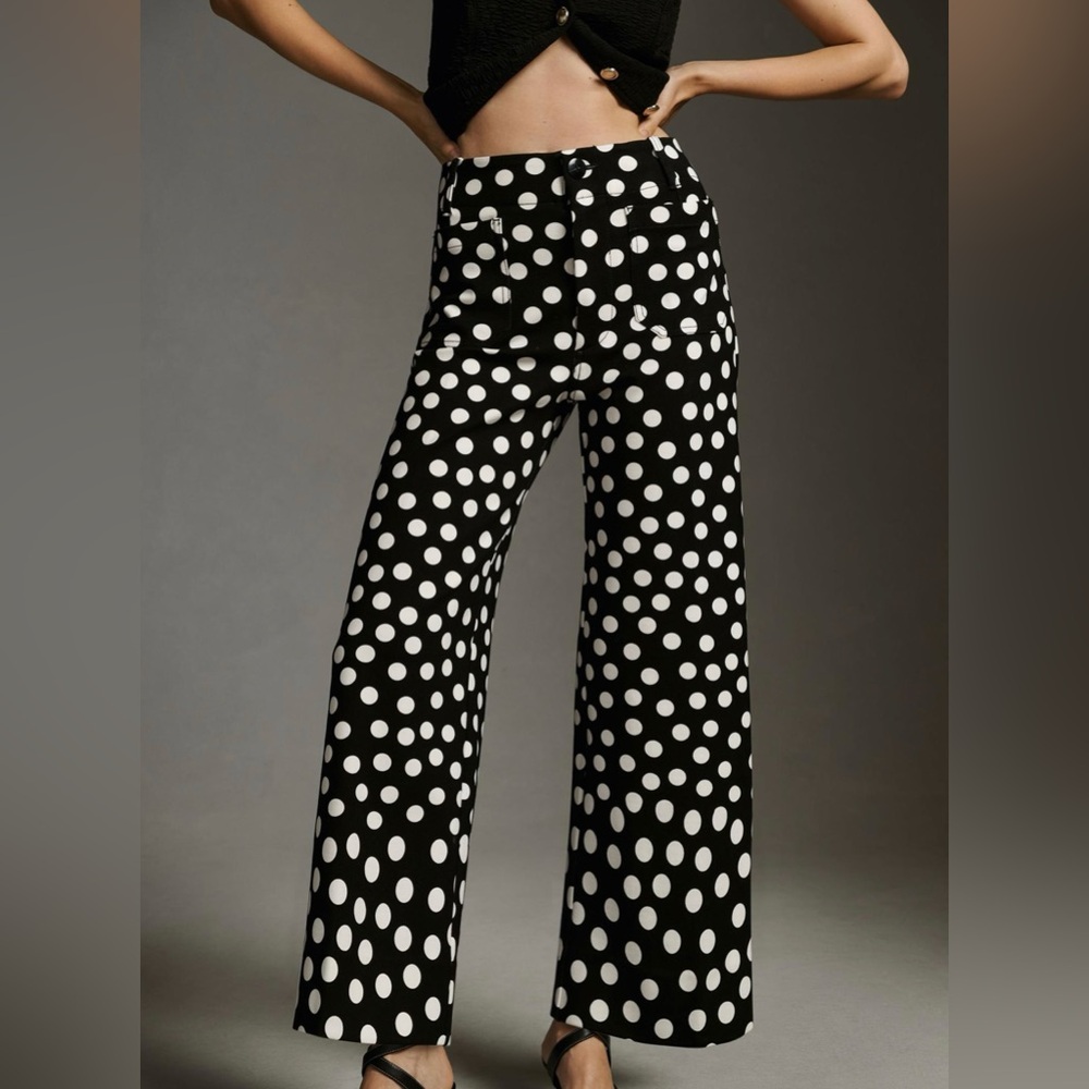 Maeve The Colette Cropped Wide-Leg Ponte Pants By Maeve, Black